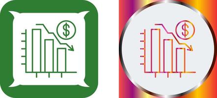 Chart Down Icon Design vector