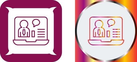 Online Job Interview Icon Design vector