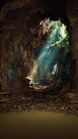 Subterranean Cave Filled With Rocks and Water video