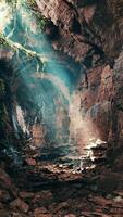 souterrain la grotte rempli avec rochers et l'eau video