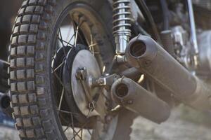 the old motorcycle's mufflers photo