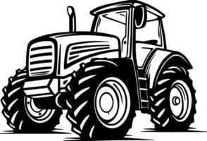 black silhouette of a tractor without background vector