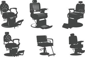 Barber chairs silhouette, Salon chairs silhouette, Barber chair illustration vector