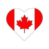 Canada Day heart shaped Canadian flag design element isolated on white background. For cards, banners and printing vector