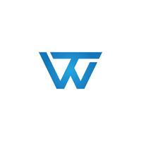 inicial letra tw tipografía logo diseño vector