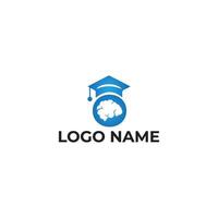 Smart idea logo design with Brain symbol vector