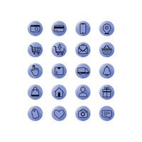 Order, online shop icon set, signs in flat style vector