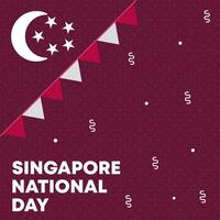 Flat singapore national day illustration background vector