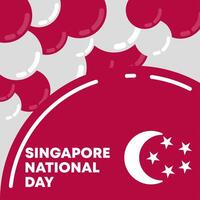 Flat singapore national day illustration background vector