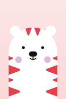 Flat animal nursery illustration background vector