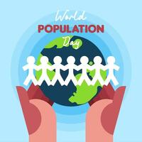 World population day illustration background vector