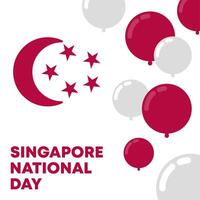 Flat singapore national day illustration background vector