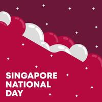 Flat singapore national day illustration background vector