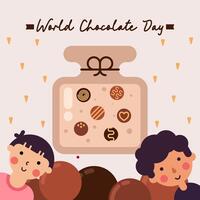 World chocolate day Illustration background vector