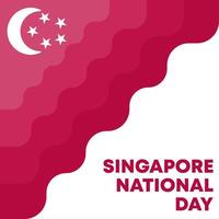 Flat singapore national day illustration background vector