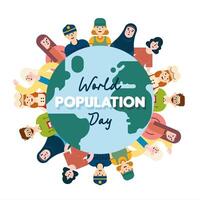 World population day illustration background vector