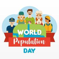 World population day illustration background vector