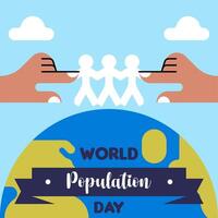 World population day illustration background vector