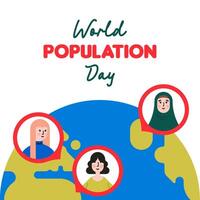 World population day illustration background vector