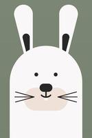 Flat animal nursery illustration background vector