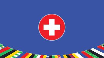 Suiza emblema bandera europeo naciones 2024 equipos países europeo Alemania fútbol americano símbolo logo diseño ilustración vector