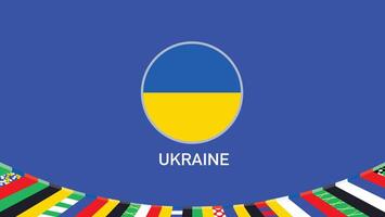 Ukraine Emblem Flag Teams European Nations 2024 Abstract Countries European Germany Football Symbol Logo Design Illustration vector