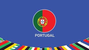 Portugal bandera emblema equipos europeo naciones 2024 resumen países europeo Alemania fútbol americano símbolo logo diseño ilustración vector