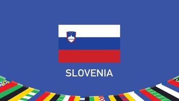Slovenia Flag Teams European Nations 2024 Symbol Abstract Countries European Germany Football Logo Design Illustration vector