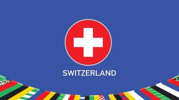 Switzerland Emblem Flag Teams European Nations 2024 Abstract Countries European Germany Football Symbol Logo Design Illustration vector