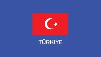 Turkiye Flag Teams European Nations 2024 Abstract Countries European Germany Football Symbol Logo Design Illustration vector