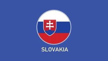 Slovakia Flag Emblem Teams European Nations 2024 Abstract Countries European Germany Football Symbol Logo Design Illustration vector