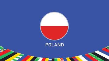 Poland Emblem Flag Teams European Nations 2024 Abstract Countries European Germany Football Symbol Logo Design Illustration vector