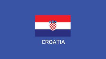 Croatia Flag Teams European Nations 2024 Abstract Countries European Germany Football Symbol Logo Design Illustration vector