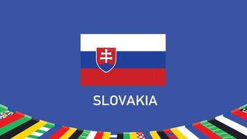 Slovakia Flag Teams European Nations 2024 Symbol Abstract Countries European Germany Football Logo Design Illustration vector