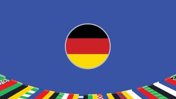 Alemania emblema bandera europeo naciones 2024 equipos países europeo Alemania fútbol americano símbolo logo diseño ilustración vector