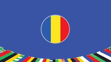Rumania emblema bandera europeo naciones 2024 equipos países europeo Alemania fútbol americano símbolo logo diseño ilustración vector