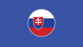 Eslovaquia bandera emblema europeo naciones 2024 equipos países europeo Alemania fútbol americano símbolo logo diseño ilustración vector