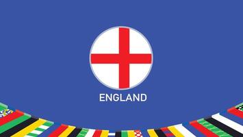 Inglaterra emblema bandera equipos europeo naciones 2024 resumen países europeo Alemania fútbol americano símbolo logo diseño ilustración vector