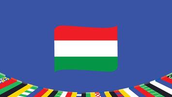 Hungary Emblem Ribbon European Nations 2024 Teams Countries European Germany Football Symbol Logo Design Illustration vector