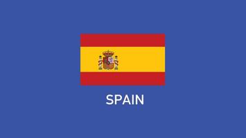 Spain Flag Teams European Nations 2024 Abstract Countries European Germany Football Symbol Logo Design Illustration vector