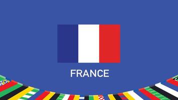 Francia bandera equipos europeo naciones 2024 símbolo resumen países europeo Alemania fútbol americano logo diseño ilustración vector