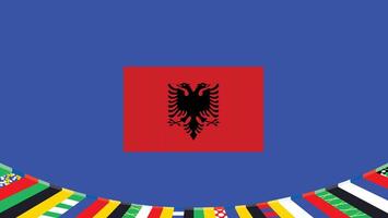 Albania bandera símbolo europeo naciones 2024 equipos países europeo Alemania fútbol americano logo diseño ilustración vector