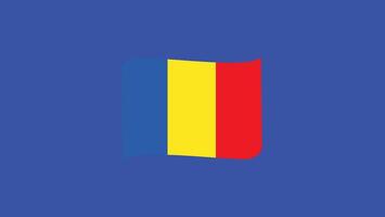 Romania Flag Ribbon European Nations 2024 Teams Countries European Germany Football Symbol Logo Design Illustration vector