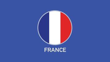 Francia bandera emblema equipos europeo naciones 2024 resumen países europeo Alemania fútbol americano símbolo logo diseño ilustración vector