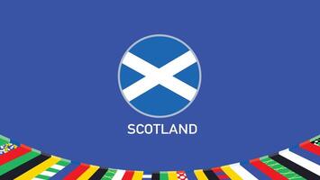 Escocia emblema bandera equipos europeo naciones 2024 resumen países europeo Alemania fútbol americano símbolo logo diseño ilustración vector