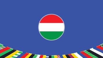 Hungría emblema bandera europeo naciones 2024 equipos países europeo Alemania fútbol americano símbolo logo diseño ilustración vector