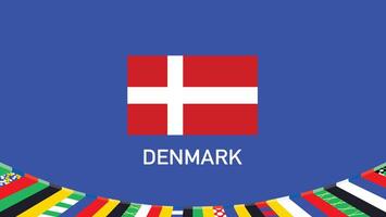 Denmark Flag Teams European Nations 2024 Symbol Abstract Countries European Germany Football Logo Design Illustration vector