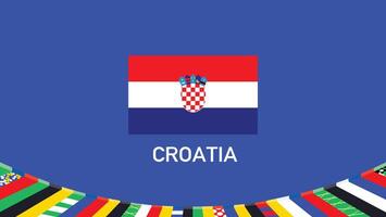 Croatia Flag Teams European Nations 2024 Symbol Abstract Countries European Germany Football Logo Design Illustration vector