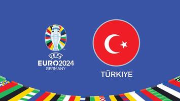 euro 2024 Alemania turkiye bandera emblema equipos diseño con oficial símbolo logo resumen países europeo fútbol americano ilustración vector