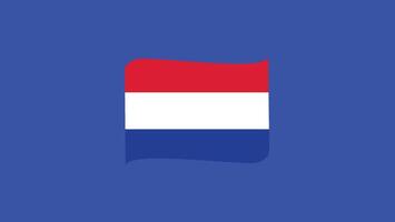 Países Bajos bandera cinta europeo naciones 2024 equipos países europeo Alemania fútbol americano símbolo logo diseño ilustración vector